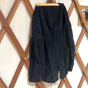 Genuine Suede Boho Crochet Jacket